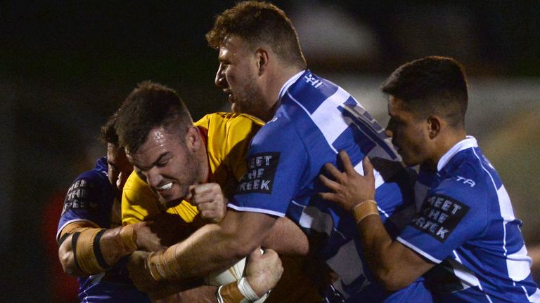 Picture by Richard Blaxall/SWpix.com - 01/11/2019 - Rugby League - Rugby League World Cup Qualifier - Greece v Scotland - New River Stadium, London, England - Scotland look to break forward