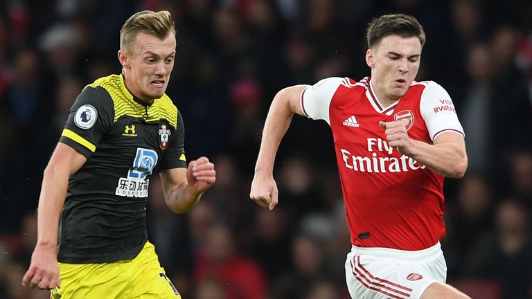 Tierney in action against Southampton earlier this season