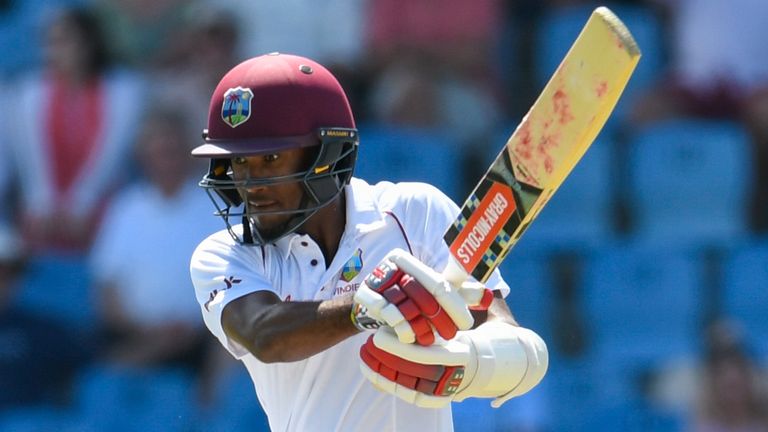 Kraigg Brathwaite of West Indies bats during day 2 of the 3rd and final Test between West Indies and England at Darren Sammy Cricket Ground, Gros Islet, Saint Lucia, on February 10, 2019.