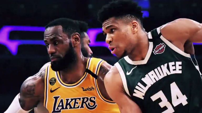 MVP rivals LeBron James and Giannis Antetokounmpo compete for possession