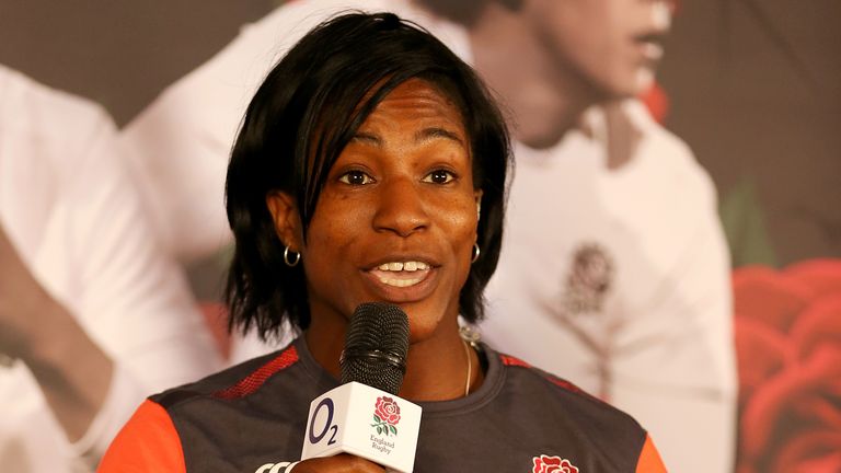 Maggie Alphonsi during the England Women&#39;s 2017 World Cup squad announcement at Twickenham