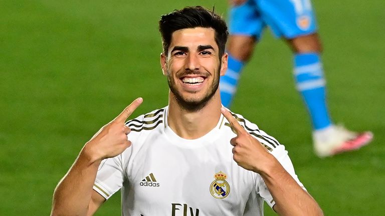 Marco Asensio scored with his first touch in nearly a year on his return from injury
