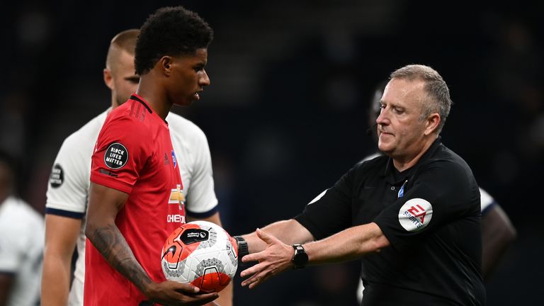 Joss Moss overturned his decision to award Manchester United a second penalty