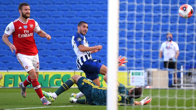 Neal Maupay scores Brighton's 95th minute winner