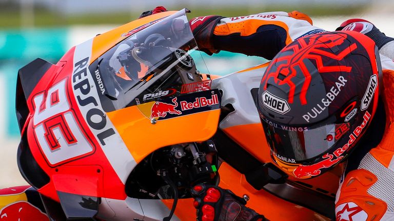 Marc Marquez in action in testing ahead of the new season