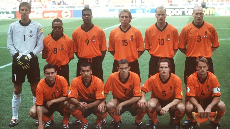 The Dutch team ahead of their semi-final v Italy. 