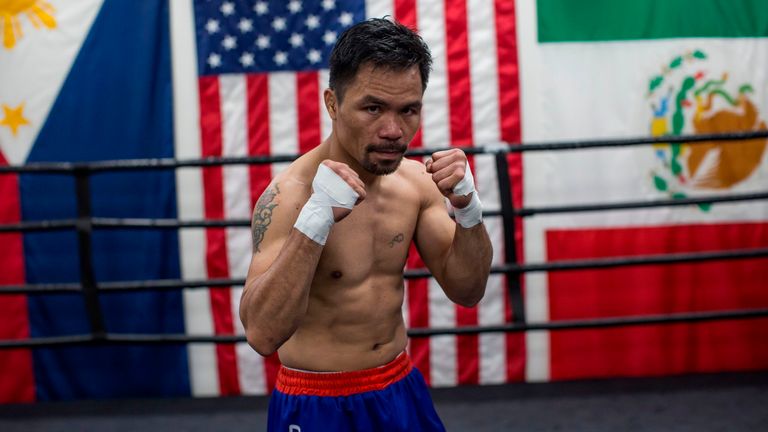 Manny Pacquiao at the Wild Card gym