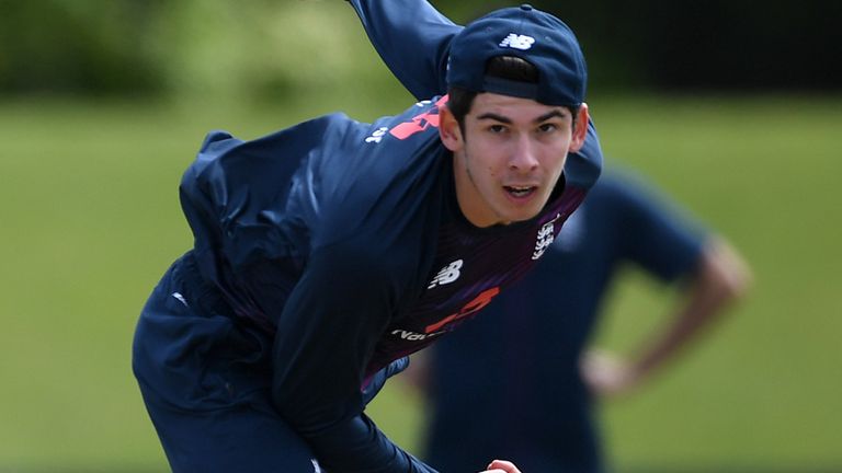 Pat Brown trains with England&#39;s cricket team in New Zealand in late 2019