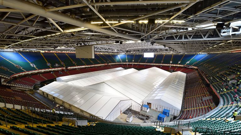 The Principality Stadium is currently being used as one of the NHS's Nightingale field hospitals amid the coronavirus pandemic.