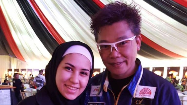 Rahmani met many of Asia's biggest darting stars in her appearance on the PDC Asian Tour last year