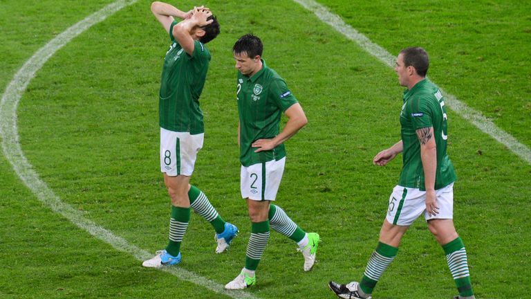 Ireland in anguish after losing 4-0 to Spain in their second group match of Euro 2012.