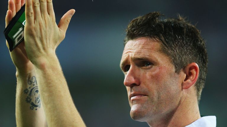 Robbie Keane visibly emotional after Republic of Ireland's final game against Italy in Euro 2012. 