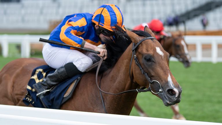 Santiago ridden by jockey Ryan Moore wins the Queen's Vase during day four of Royal Ascot