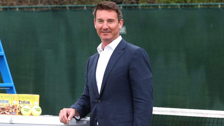 Scott Lloyd, LTA Chief Executive pose as the LTA announces Nature Valley as title sponsor for iconic grass court events in Nottingham, Birmingham and Eastbourne at the National Tennis Centre on April 10, 2018 in London, England.