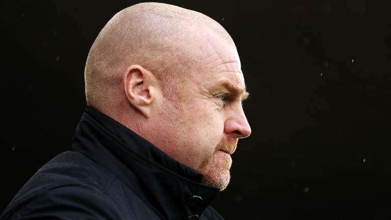 Sean Dyche, Manager of Burnley applauds fans prior to the Premier League match between Newcastle United and Burnley FC at St. James Park on February 29, 2020 in Newcastle upon Tyne, United Kingdom