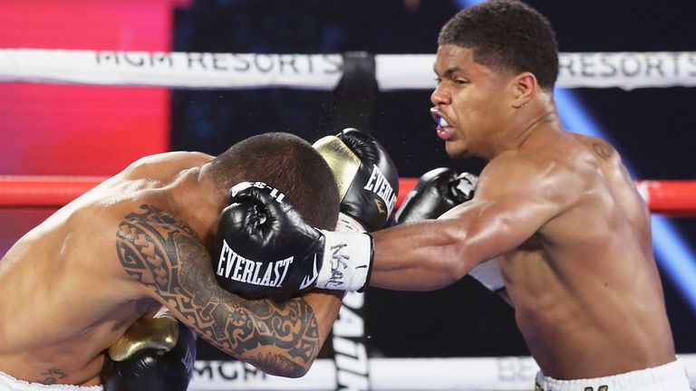 Shakur Stevenson stopped Felix Caraballo in the sixth round