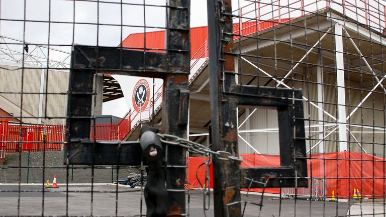 Sheffield United's first game back at Bramall Lane is against Arsenal in the FA Cup - but the stands will be empty