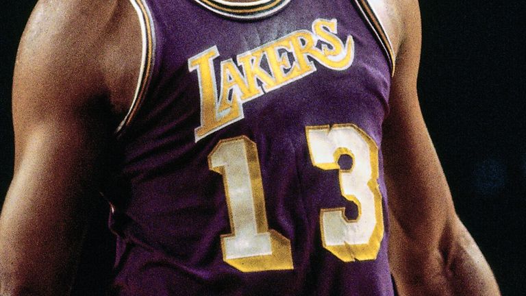 Wilt Chamberlain's iconic No 13 Los Angeles Lakers' jersey