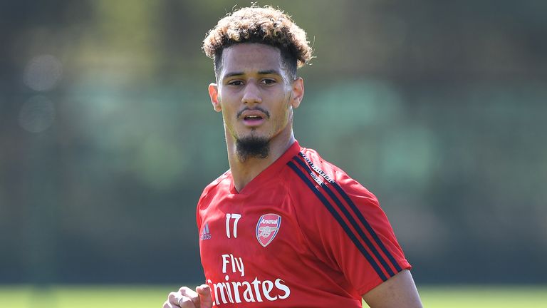 William Saliba in Arsenal training