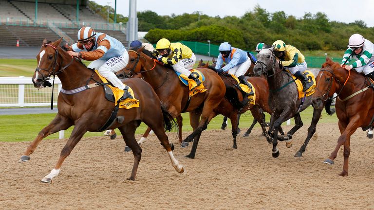 Caspian Prince ridden by Tom Marquand win the Betfair Free Bet Streak Gosforth Park Cup Handicap Stakes at Newcastle