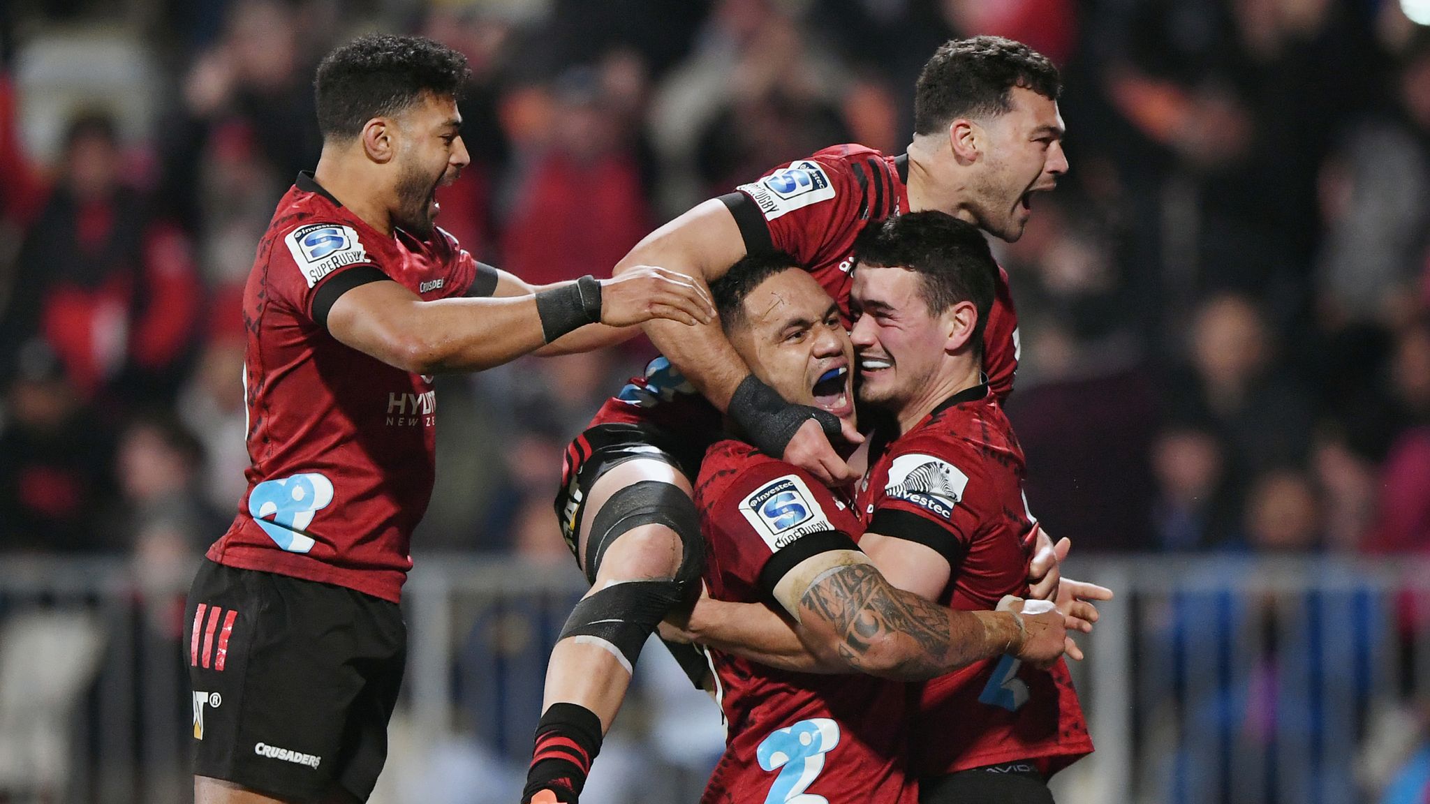 Crusaders 26-15 Blues Home side come back to nudge past Blues Rugby Union News Sky Sports