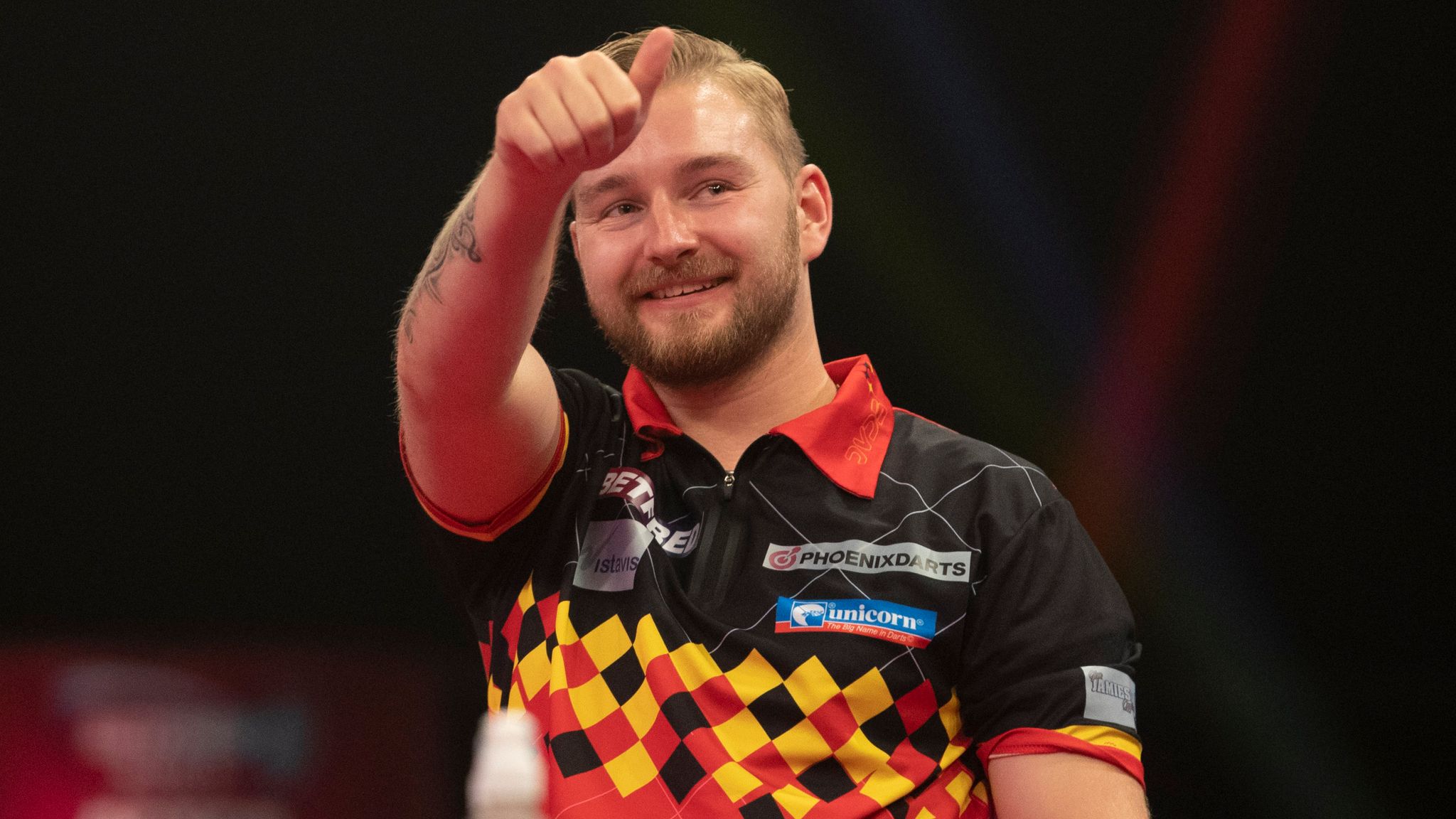 Watch some of Van den Bergh's big finishes against Anderson