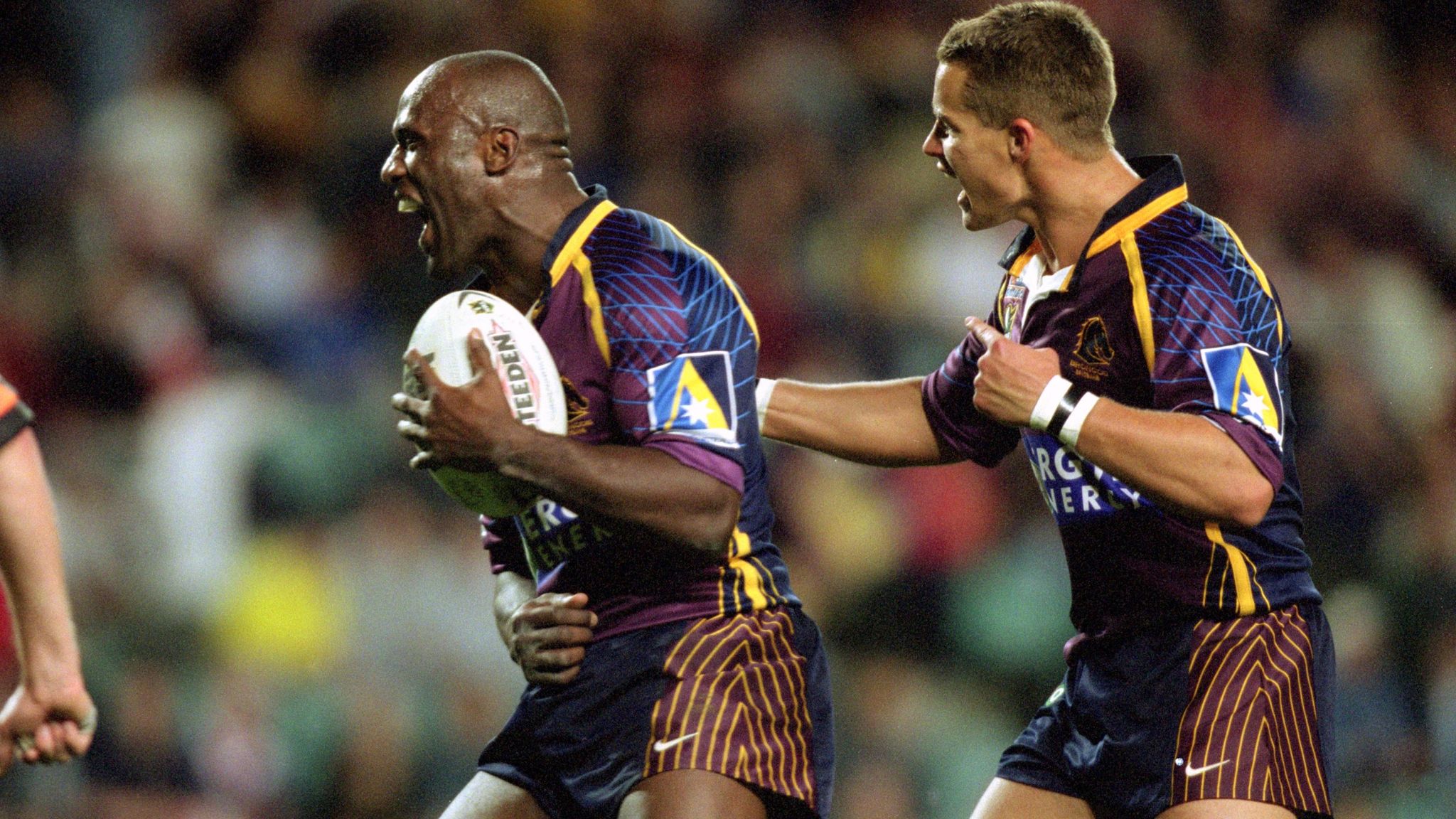 Wendell Sailor of the Broncos celebrates after the ARL match