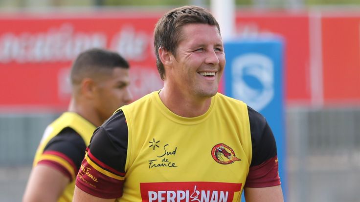 Picture by Laurent Selles/Catalans Dragons/via SWpix.com - 10/07/2020 Rugby League Betfred Super League 2020
Back in training. Catalans Dragons Joel Tomkins back in training today at Stade Gilbert Brutus, Perpignan - France after the long lay off due to Coronavirus Covid 19 Pandemic