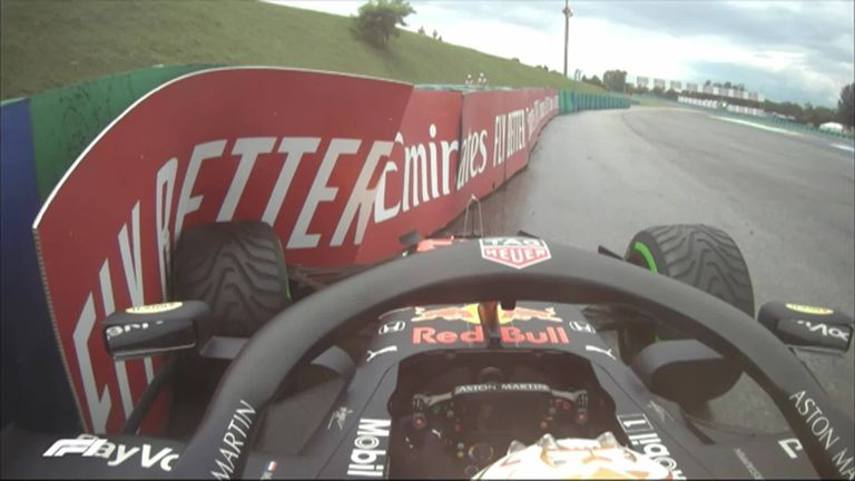 Max Verstappen was on his lap out of the pits heading to the grid but span and crashed at Turn 12  even before lights out!
