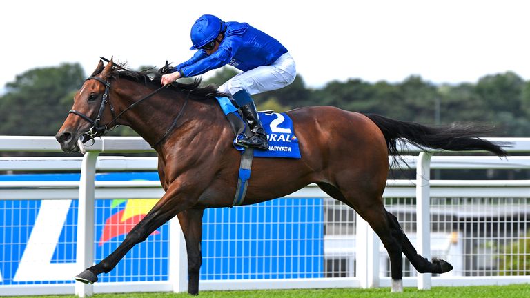 Jockey William Buick rides Ghaiyyath to victory in The Eclipse Stakes at Sandown, south-west of London on July 5, 2020. (Photo by Francesca ALTOFT / POOL / AFP) (Photo by FRANCESCA ALTOFT/POOL/AFP via Getty Images)