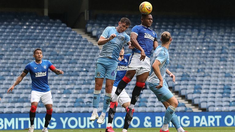 Alfredo Morelos in action for Rangers against Coventry 