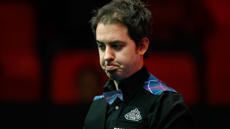 Anthony Hamilton of England reacts during his match against John Higgins of Scotland at the 2009 World Snooker China Open at the Capital Institute of Physical Education on March 31, 2009 in Beijing, China