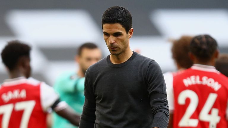 Arsenal boss Mikel Arteta after the defeat at Tottenham