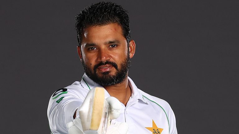 DERBY, ENGLAND - JULY 28: Azhar Ali of Pakistan poses for a portrait during the Pakistan Test Squad Photo call at Derbyshire CCC on July 28, 2020 in Derby, England. 