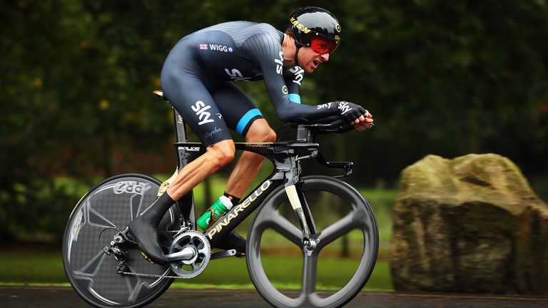 Bradley Wiggins in action for Team Sky at the 2013 Tour of Britain, which he won