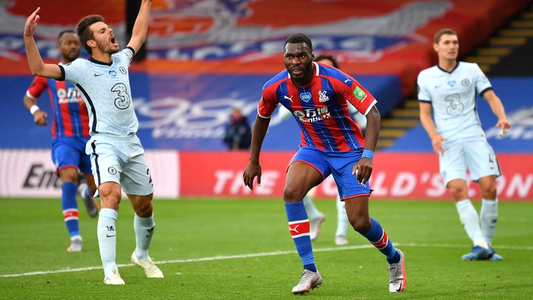 Christian Benteke scored for Palace 82 seconds after Abraham's strike