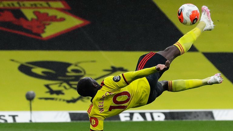 Danny Webeck scores Watford's second goal against Norwich