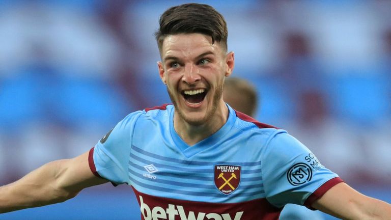 Declan Rice will replace Mark Noble as West Ham captain, according to David Moyes