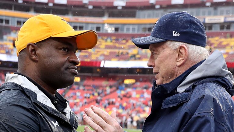 NFLPA executive director DeMaurice Smith pictured with Dallas Cowboys owner Jerry Jones