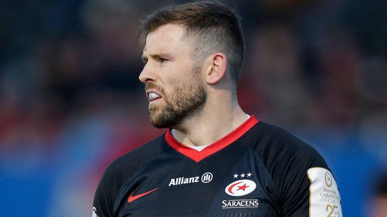 Elliot Daly of Saracens during the Heineken Champions Cup Round 4 match between Saracens and Munster Rugby at Allianz Park on December 14, 2019 in Barnet, England