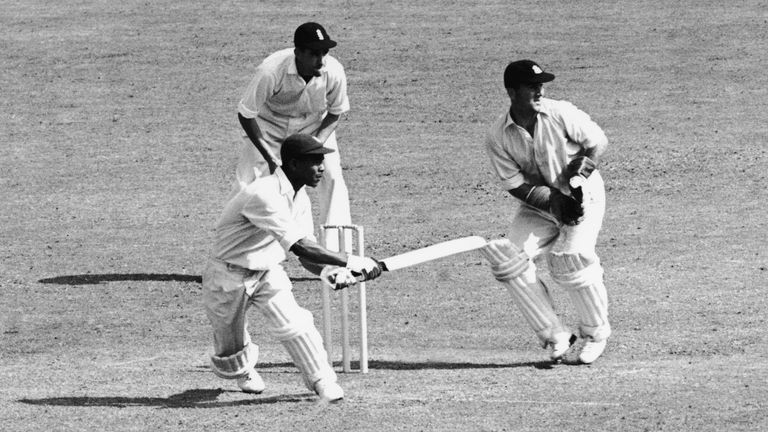 Everton Weekes batting for the West Indies during the Third Test against England at Trent Bridge in Nottingham, 22nd July 1950.