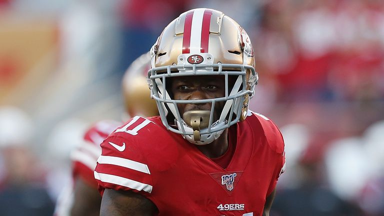 The Philadelphia Eagles acquired Marquise Goodwin in a trade with the San Francisco 49ers during the draft.