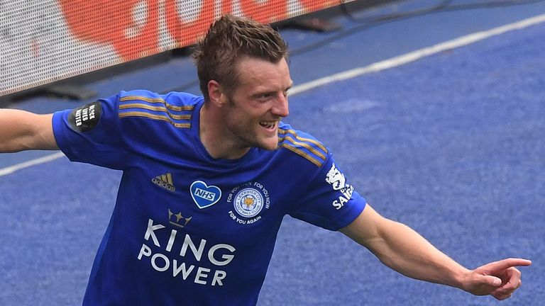 Jamie Vardy netted his 100th Premier League goal