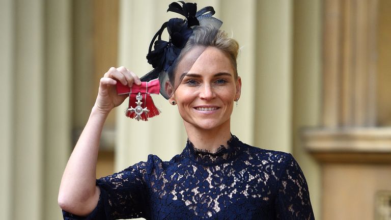 Jess Fishlock with her OBE, presented to her by the Prince of Wales during an investiture ceremony at Buckingham Palace, London. 20 December 2018.