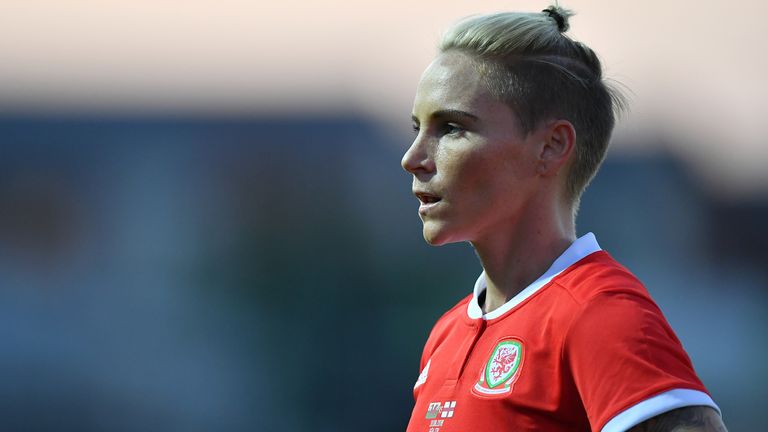 NEWPORT, WALES - AUGUST 31: Jessica Fishlock of Wales in action during the Women&#39;s World Cup qualifier between Wales Women and England Women at Rodney Parade on August 31, 2018 in Newport, Wales. (Photo by Dan Mullan/Getty Images)