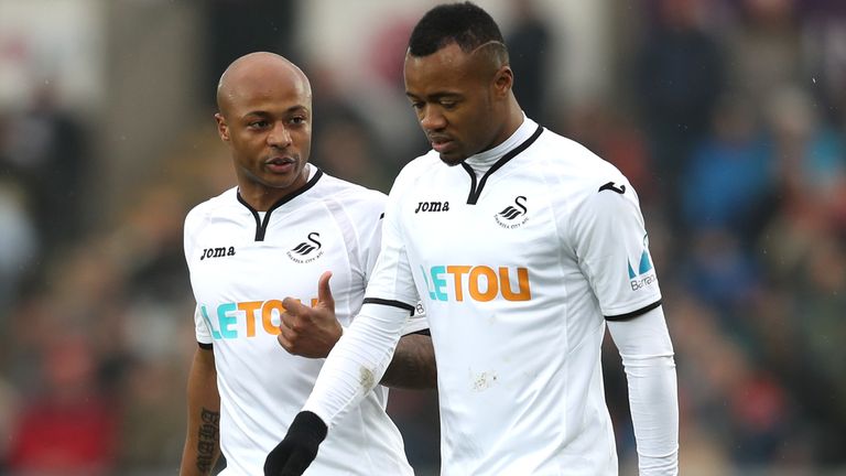 Ayew played with older brother brother Andre at Swansea