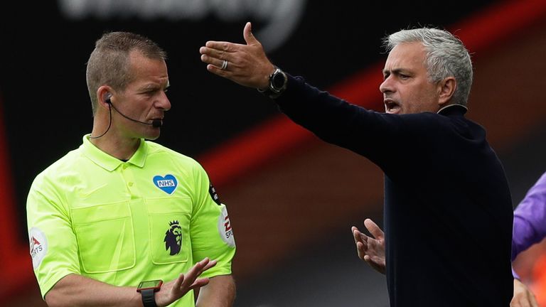 Jose Mourinho during Spurs&#39; match at Bournemouth