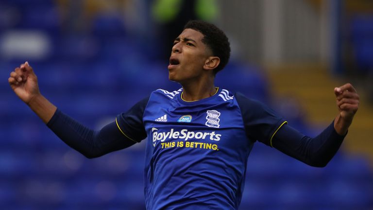 Jude Bellingham celebrates after Birmingham's late equaliser against Charlton