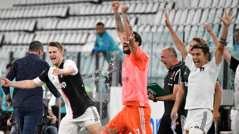 Juventus celebrated at the final whistle