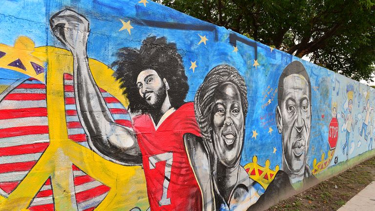 Kaepernick's 'taking a knee' protest has regained prominence following the death of George Floyd in May